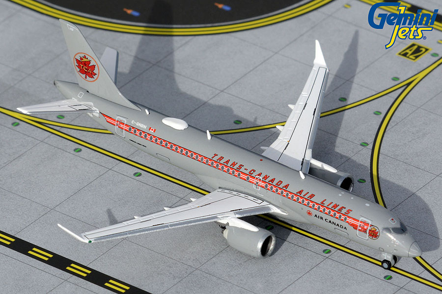 GJACA2002 GEMINI JETS Air Canada Trans-Canada retro livery A220-300 C-GNBN 1:400