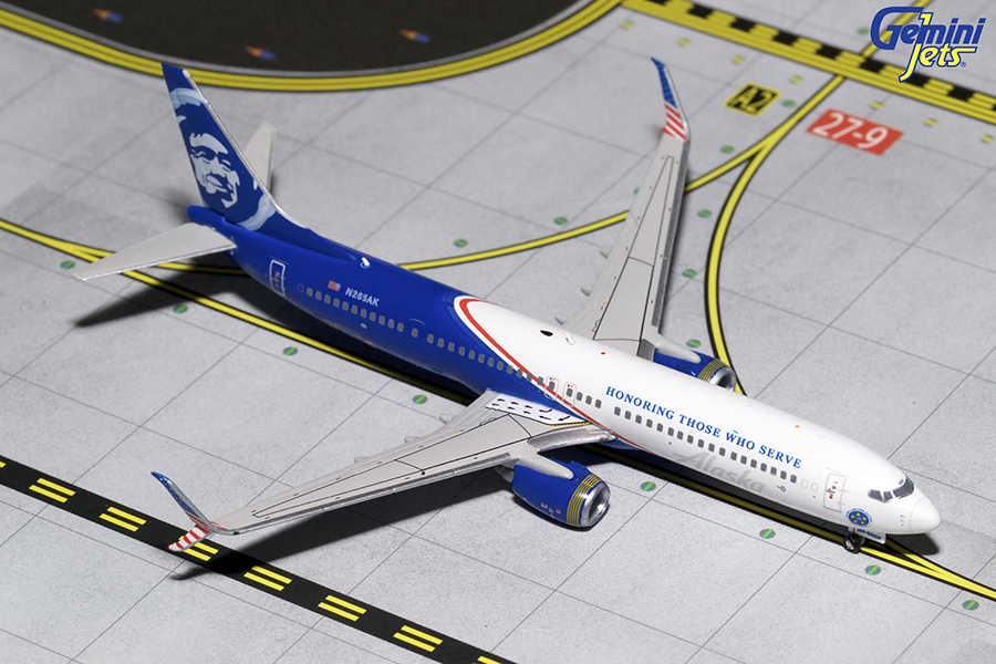 GJ701624 GEMINI JETS Alaska / アラスカ航空 B737-900ER Honoring Those Who Serve N265AK 1:400 完売しました。