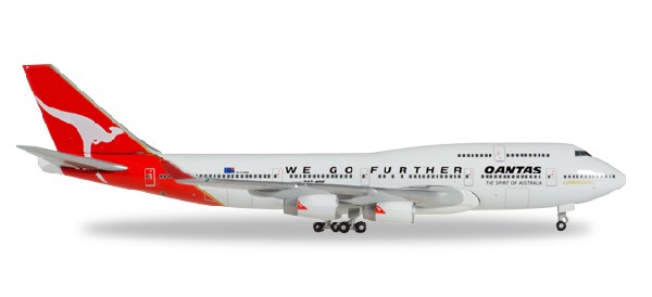 500609-001 Herpa Qantas / カンタス航空 B747-400 We Go Further VH-OJA 1:500 完売しました。