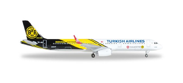 528825 Herpa Turkish / トルコ航空 ターキッシュ エアラインズ A321 TC-JSJ BVB 09 Borussia Dortmund 1:500 完売しました