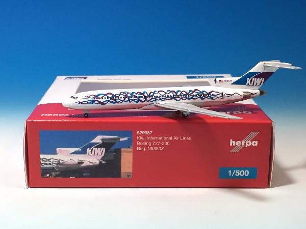 529587 Herpa KIWI INTERNATIONAL / キウイ インターナショナル B727-200 1:500 メーカー完売