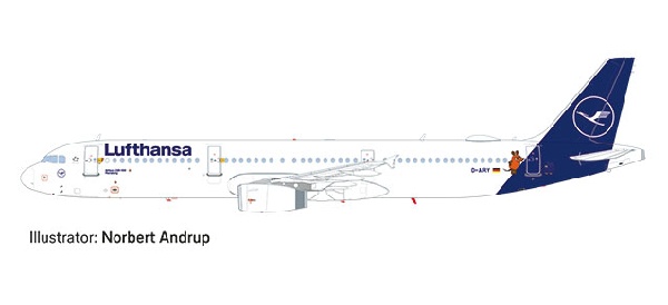 533621 Herpa Lufthansa / ルフトハンザドイツ航空 A321 Die Maus D-AIRY 1:500 完売しました。