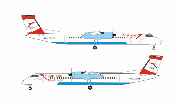 536011 Herpa Austrian / オーストリア航空 Eisenstadt Dash 8 Q400 OE-LGI 1:500 完売しました。