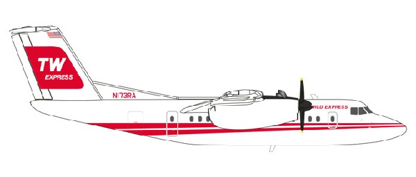559041 Herpa TWA / トランス・ワールド航空 DHC-7 Dash7 N173RA 1:200 完売しました。