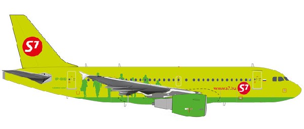 559072 Herpa S7 Airlines / Ｓ７航空 A319 VP-BHQ 1:200 完売しました。