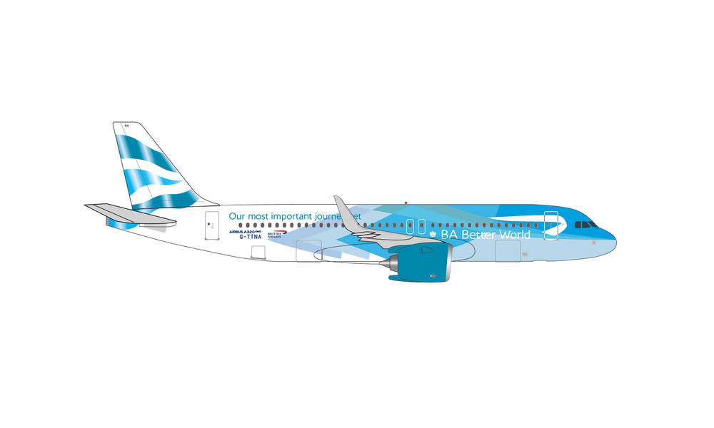 536400 Herpa BRITISH AIRWAYS / 英国航空 A320neo “BA Better World” G-TTNA 1:500 完売しました。 Herpa 1:500 British Airways / 英国航空 ブリティッシュ・エアウェイズ A320neo 亜鉛ダイキャスト製