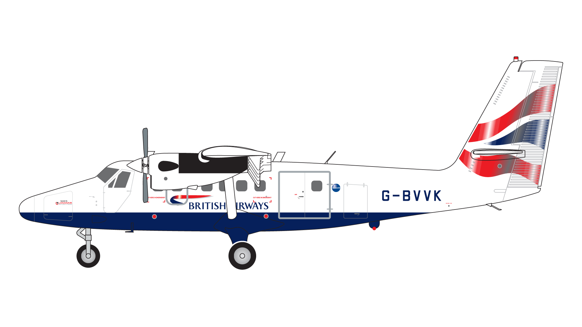 G2BAW1034 GEMINI 200 British Airways DHC-6-300 G-BVVK 1:200 お取り寄せ GEMINI JETS 1:200 British Airways / 英国航空 ブリティッシュ・エアウェイズ DHC-6 亜鉛ダイキャスト製