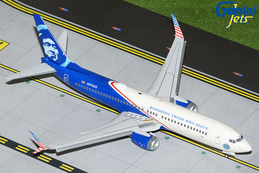 G2ASA1138F GEMINI 200 Alaska Airlines / アラスカ航空 B737-800S N570AS Honoring Those Who Serve , flaps Down 1:200 完売しました。