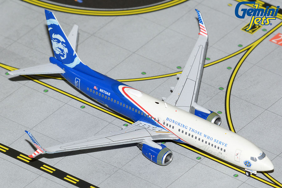 GJASA2122 GEMINI JETS Alaska Airlines / アラスカ航空 B737-800S Honoring Those Who Serve N570AS 1:400 メーカー完売
