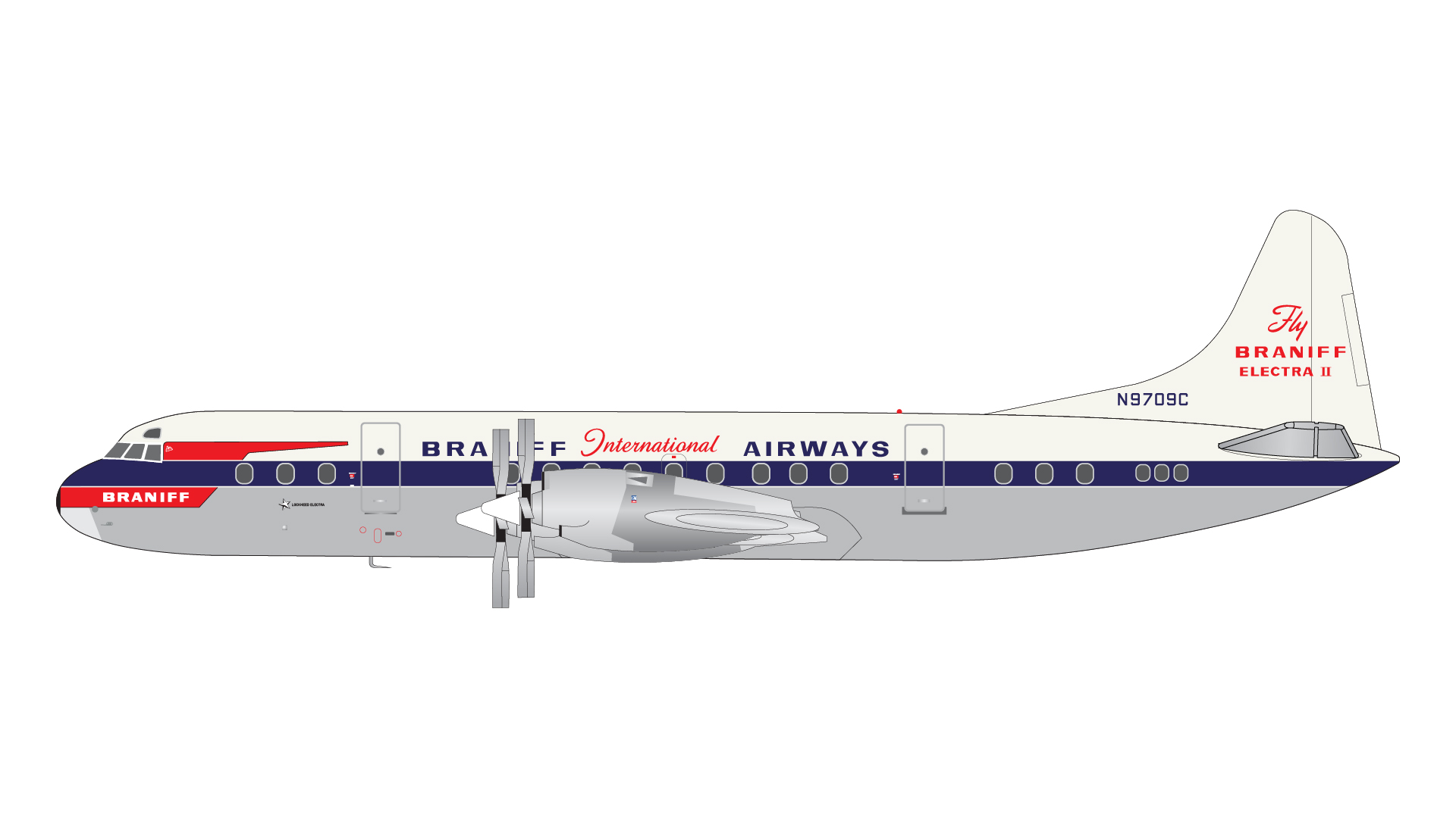 GJBNF2090 GEMINI JETS Braniff / ブラニフ航空 L-188A Electra El Dorado livery; polished belly N9709C 1:400 お取り寄せ GEMINI JETS 1:400 Braniff International Airways / ブラニフ航空 L-188 亜鉛ダイキャスト製