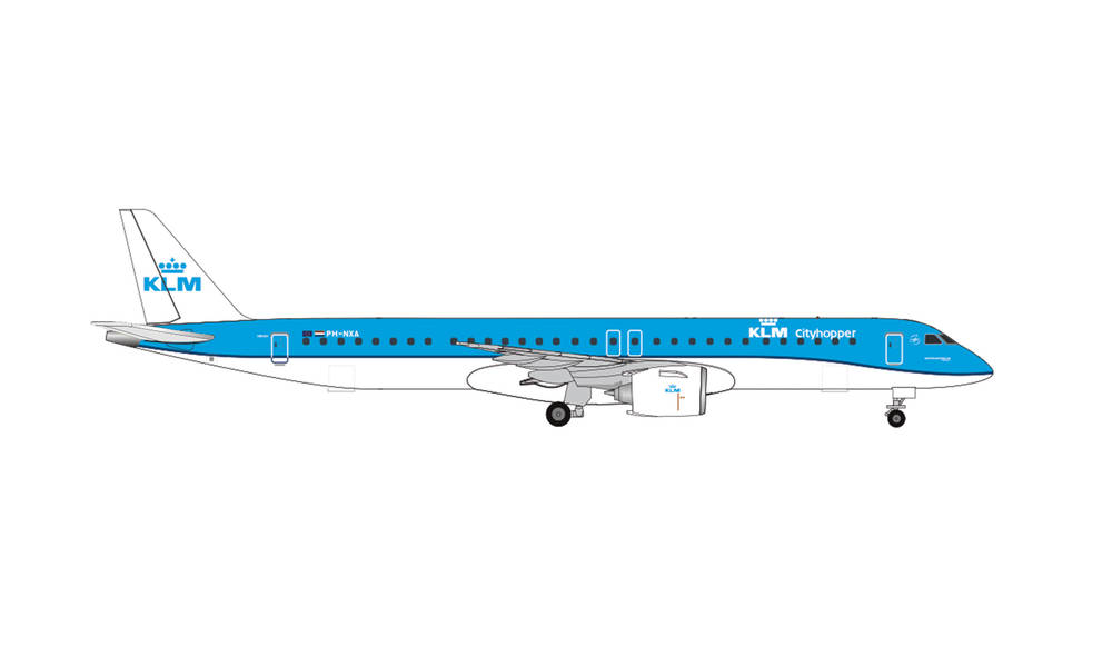 536554 Herpa KLM Cityhopper / KLMシティホッパー Embraer E195-E2 PH-NXA 1:500 完売しました。