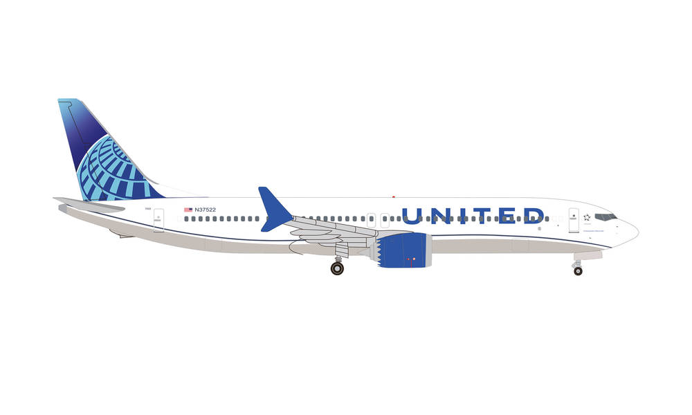 536691 Herpa UNITED / ユナイテッド航空 B737 Max 9 N37522 1:500 完売しました。