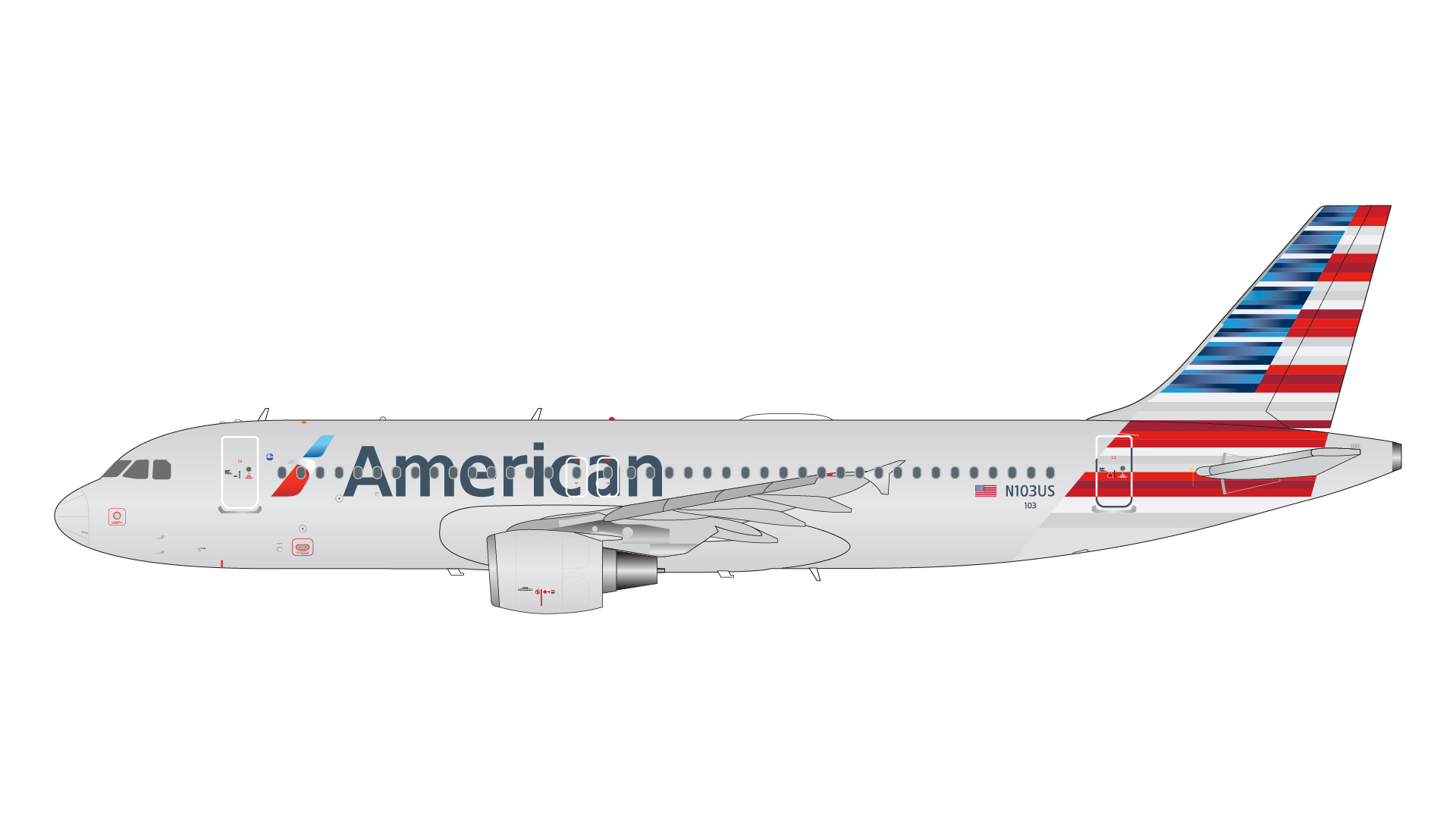 G2AAL1103 GEMINI 200 American Airlines / アメリカン航空 A320-200 N103US 1:200 完売しました。