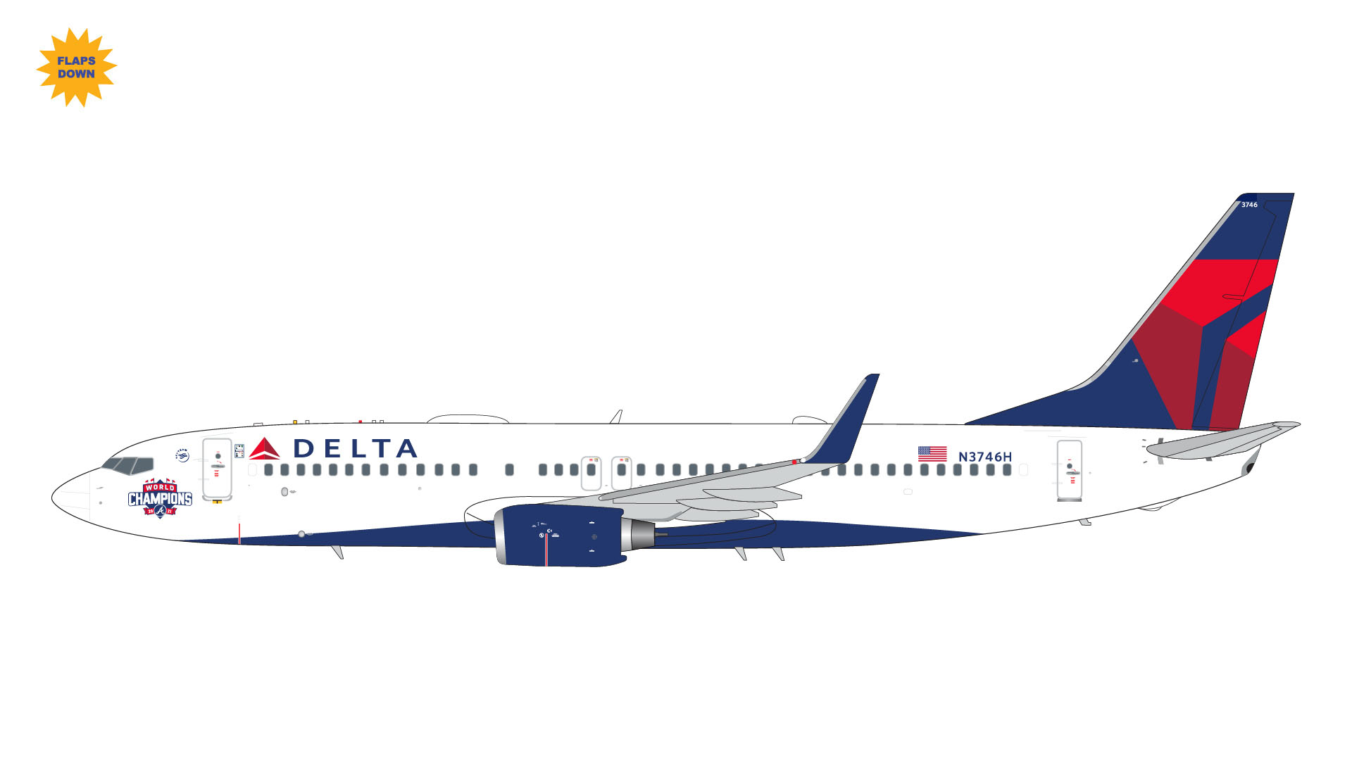 G2DAL1114F GEMINI 200 Delta Air Lines / デルタ航空 B737-800W N3746H Atlanta Braves / World Champions / flaps down 1:200 完売しました。
