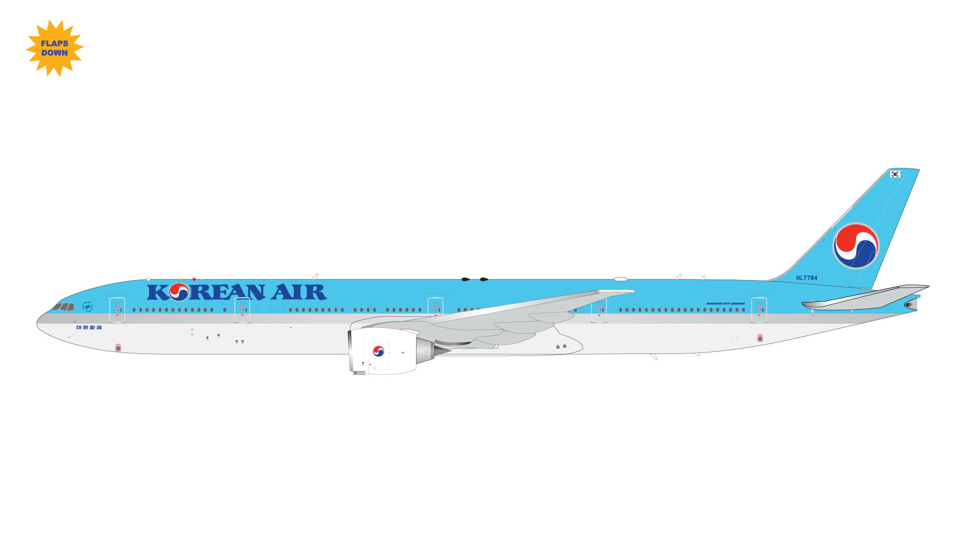 G2KAL1099F GEMINI 200 Korean Air / 大韓航空 B777-300ER flaps down HL7784 1:200 完売しました。