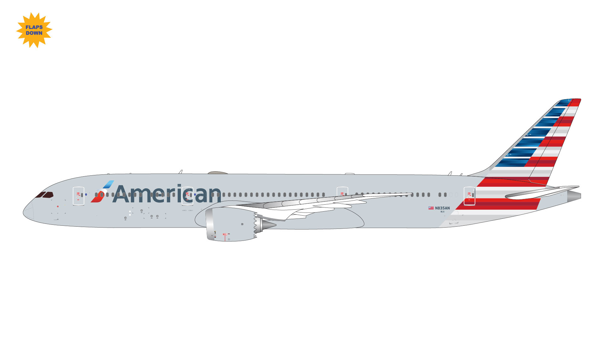 GJAAL2088F GEMINI JETS American Airlines / アメリカン航空 B787-9 flaps down N835AN 1:400 メーカー完売