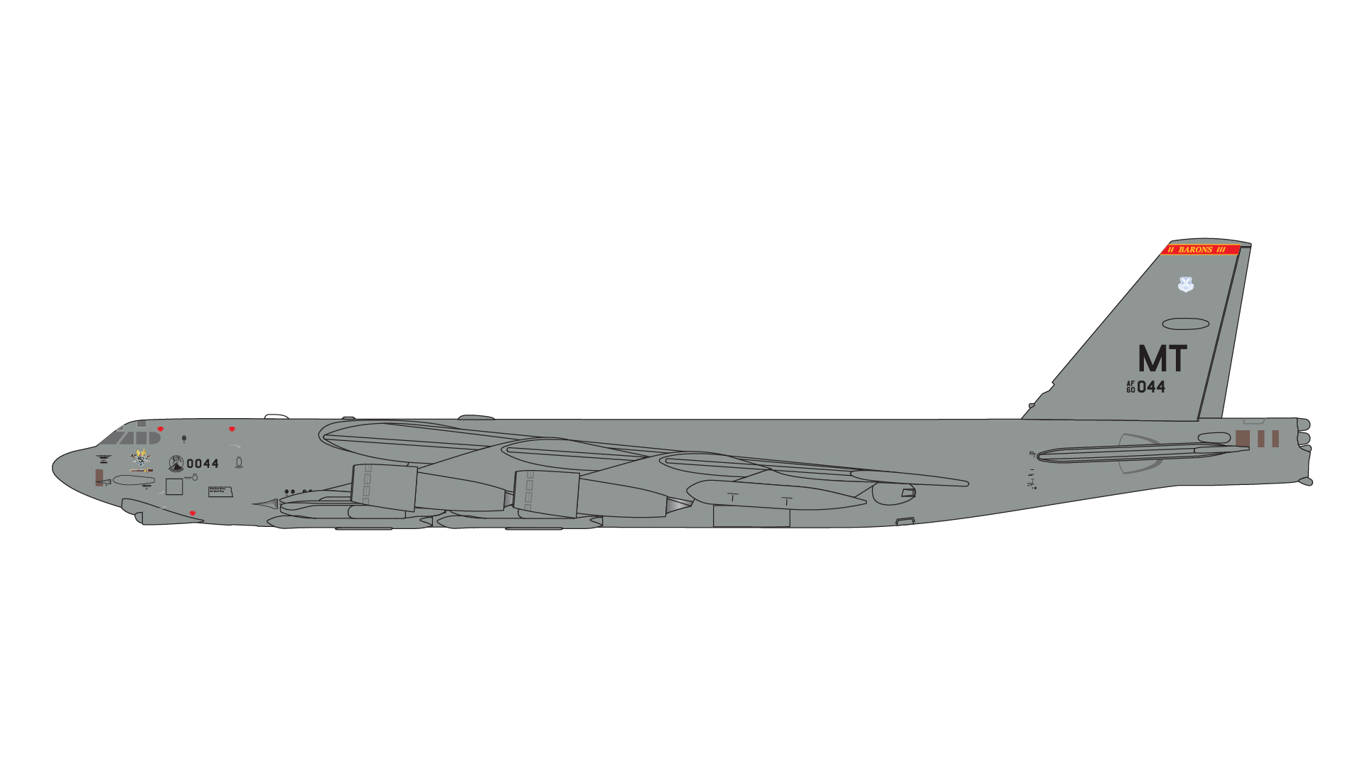 GMUSA124 GEMINI MACS U.S. Air Force / アメリカ空軍 B-52H 60-0044 Barons/Minot Air Force Base 1:400 完売しました。