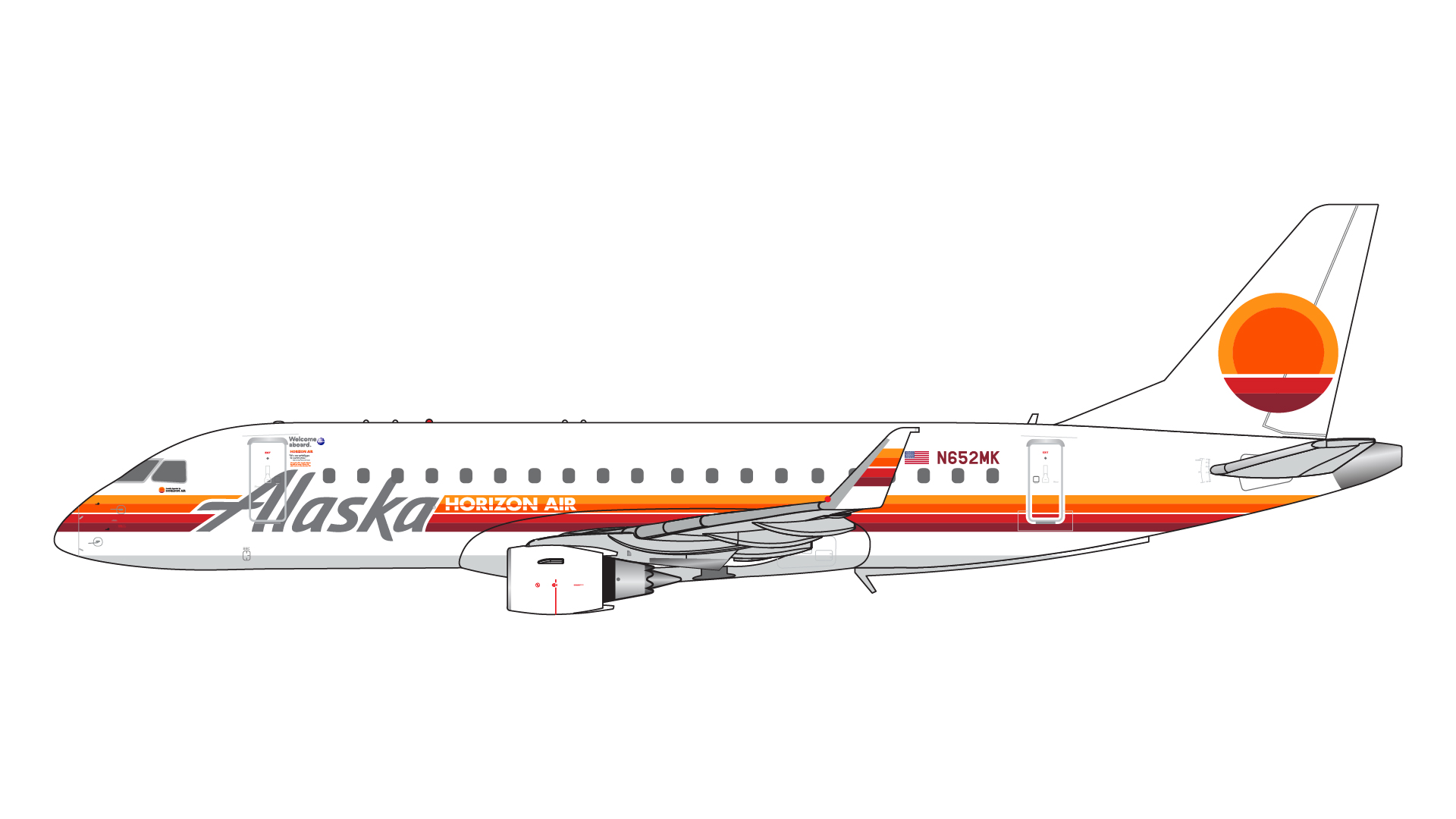 GJASA2174 GEMINI JETS Alaska Airlines / アラスカ航空 Horizon Air retro livery E175 N652MK 1:400 メーカー完売