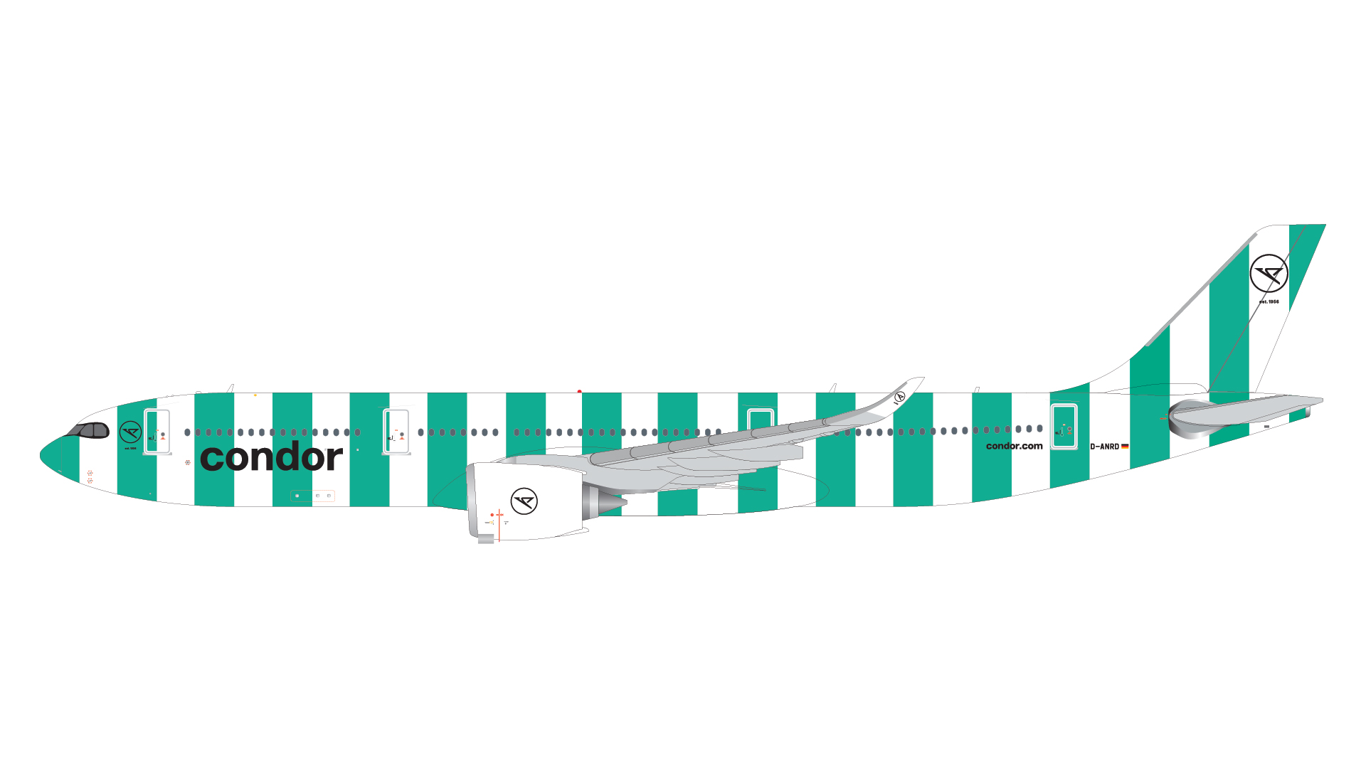 GJCFG2150 GEMINI JETS Condor / コンドル航空 island/green stripes A330-900neo D-ANRD 1:400 メーカー完売