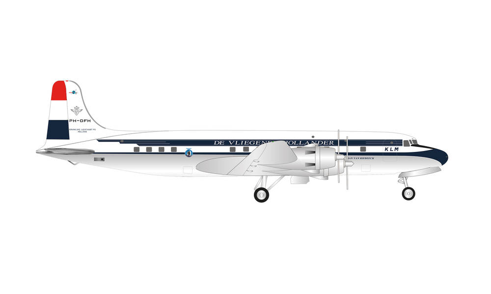 536998 Herpa KLM / KLMオランダ航空 DC-6B PH-DFH Jan van Riebeek 1:500 完売しました。