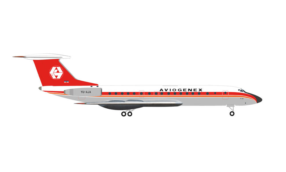 537018 Herpa Aviogenex / アビオジェネックス TU-134A YU-AJA Titograd 1:500
