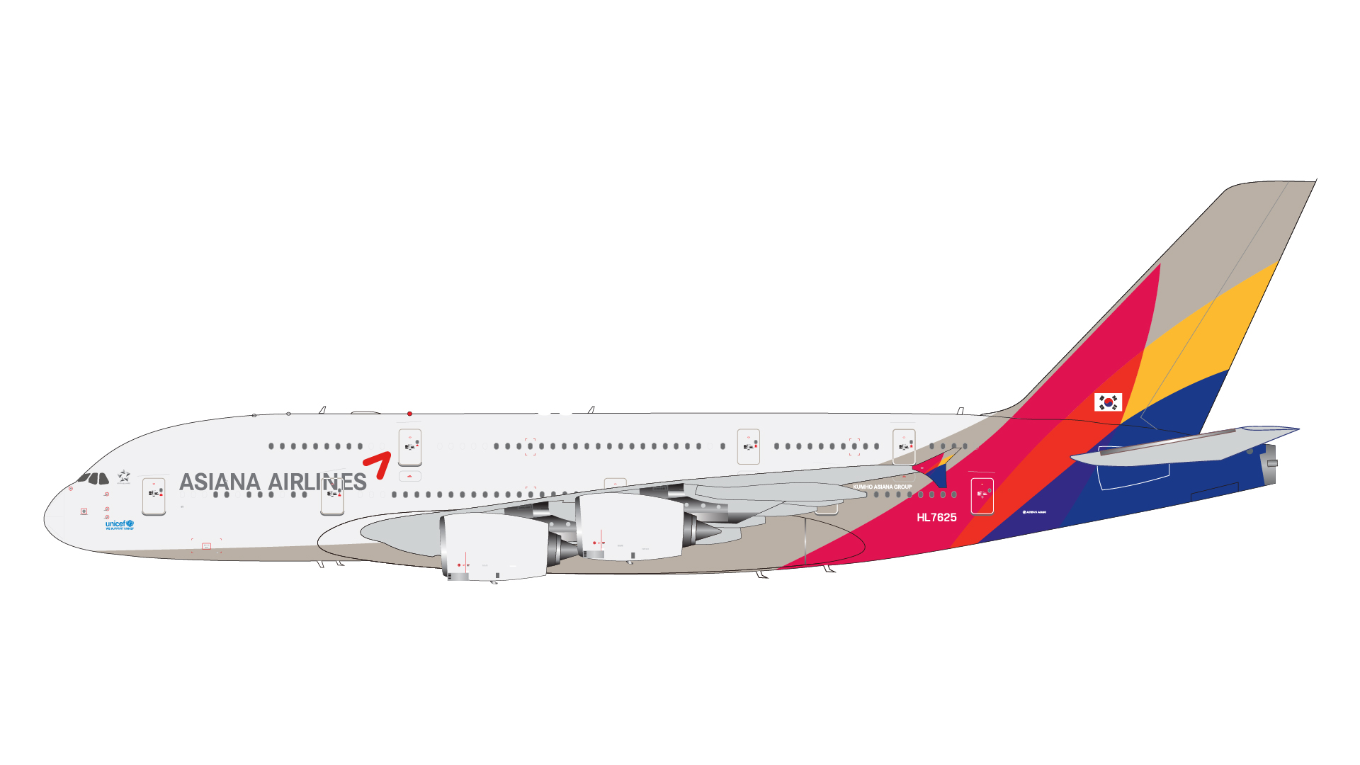 G2AAR1201 GEMINI 200 Asiana Airlines / アシアナ航空 A380 HL7625  1:200 完売しました。