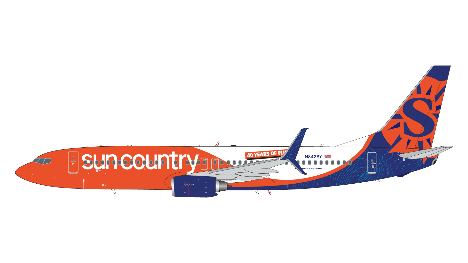 G2SCX1184 GEMINI 200 Sun Country Airlines / サンカントリー B737-800S N842SY 40 Years of Flight 1:200 完売しました。