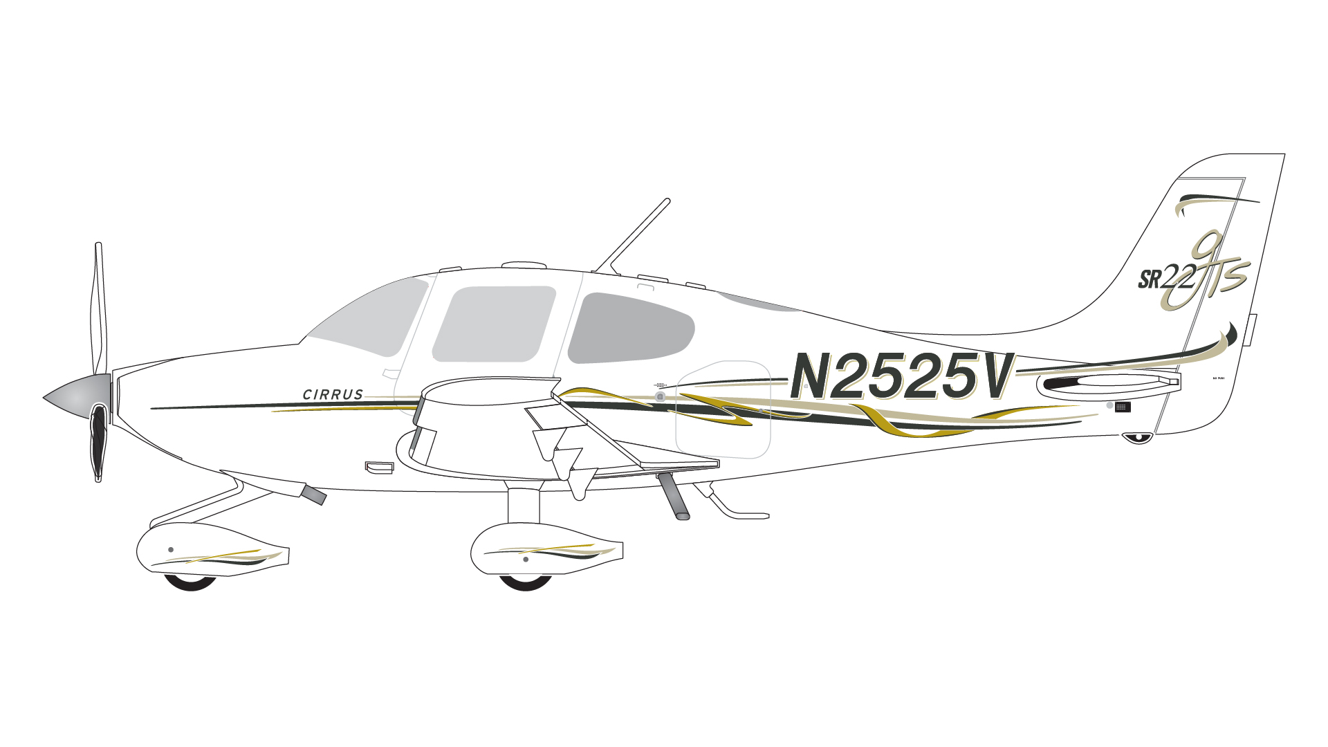 GGCIR013  Gemini General aviation Cirrus Aircraft / シーラス・エアクラフト Cirrus SR22  N2525V 1:72 お取り寄せ