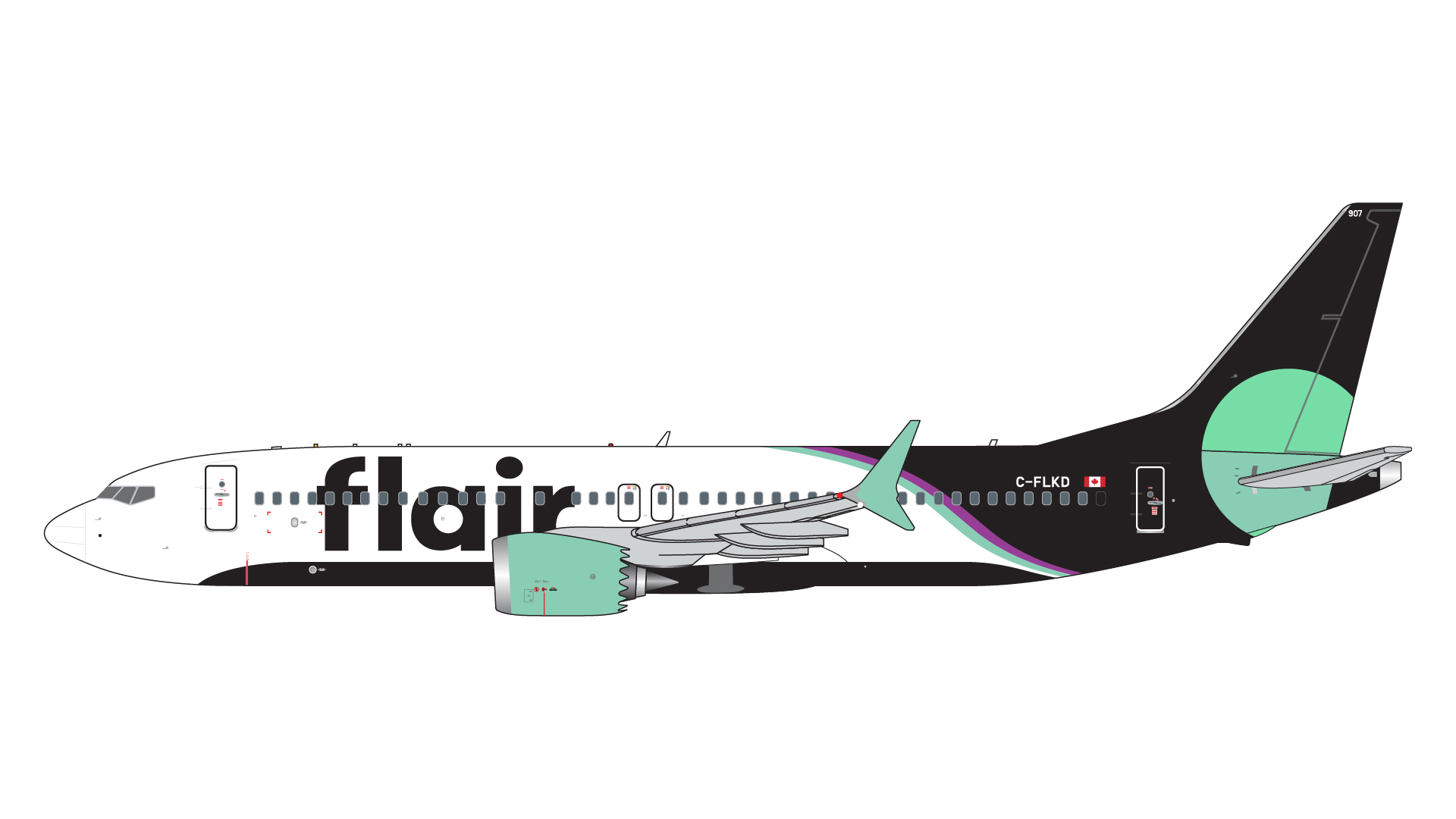 GJFLE2060 GEMINI JETS Flair Airlines / フレア航空 B737 MAX8 C-FLKD 1:400 完売しました。