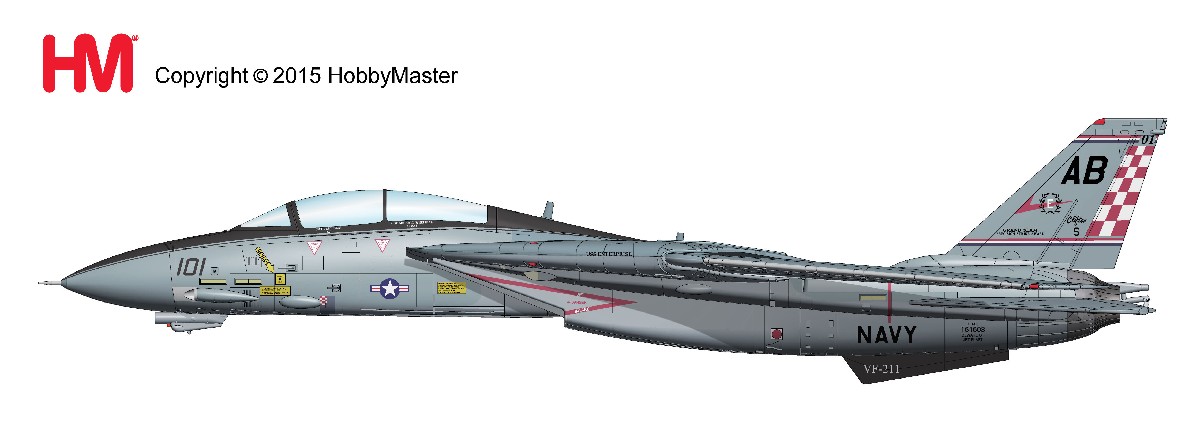 HA5201 HOBBY MASTER US NAVY / アメリカ海軍 F-14A VF-211 ファイティングチェックメイツ 1:72 完売しました。