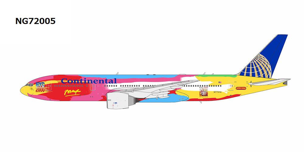 NG72005 NG MODELS Continental Airlines / コンチネンタル航空 Peter Max B777-200ER N77014 1:400 完売しました。