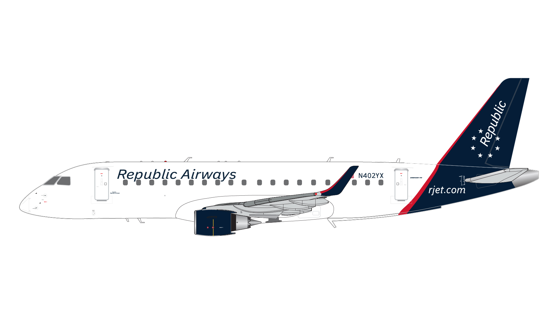 G2RPA957 GEMINI 200 Republic Airways / リパブリック航空 Embraer E175LR N402YX 1:200 完売しました。