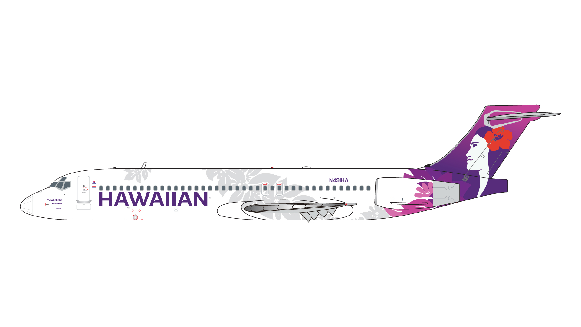 GJHAL2183 GEMINI JETS Hawaiian Airlines / ハワイアン航空 B717-200 N491HA 1:400 完売しました。