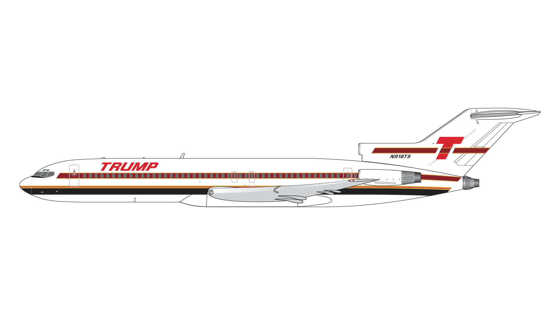 GJTPS2176 GEMINI JETS Trump Shuttle / トランプ・シャトル B727-200 N918TS 1:400 メーカー完売
