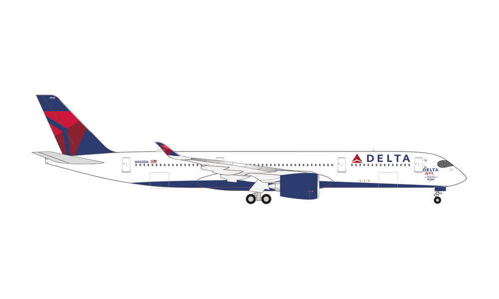 530859-002 Herpa Delta Air Lines / デルタ航空 A350-900 N502DN The Delta Spirit 1:500 完売しました。