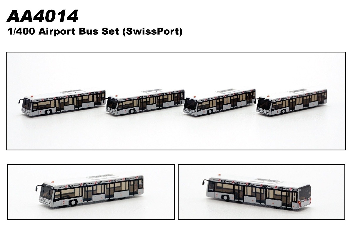 AA4014 Fantasywings SWISS 空港アクセサリー エアポートバス 4個セット 1:400 完売しました。