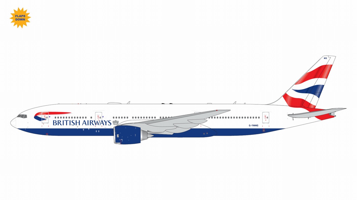 GJBAW2117F GEMINI JETS British Airways / 英国航空 ブリティッシュ・エアウェイズ  B777-200ER flaps down G-YMMS 1:400 お取り寄せ