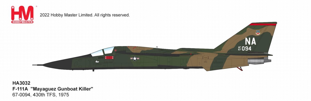 HA3032 HOBBY MASTER U.S. Air Force / アメリカ空軍 F-111A アードバーク ガンボート・キラーw/Mk.84爆弾&Mk.82爆弾 1:72 完売しました。