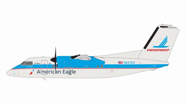 G2AAL939 GEMINI 200 Piedmont Airlines / ピードモント航空 Dash 8 Q100 N837EX Piedmont Airlines retro livery 1:200 お取り寄せ