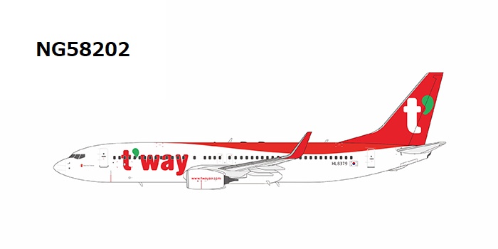 NG58202 NG MODELS T’way Air / ティーウェイ航空 B737-800/w HL8379 1:400 完売しました