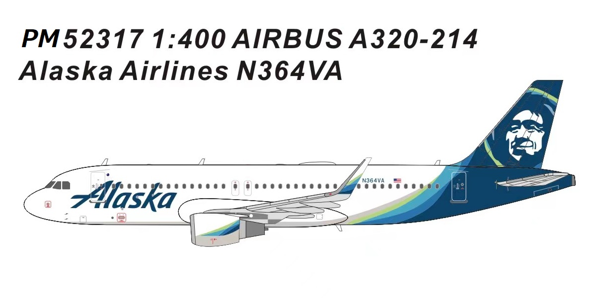 PM52317 Panda Models Alaska Airlines / アラスカ航空 A320-200 N364VA 1:400 お取り寄せ