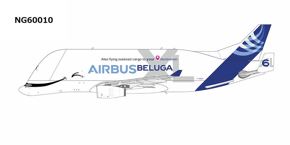 NG60010 NG MODELS Airbus Transport International / エアバス・トランスポート・インターナショナル # 6; with "Also flying outsized cargo to your destination" titles A330-743L Beluga XL F-GXLO 1:400 完売しました。