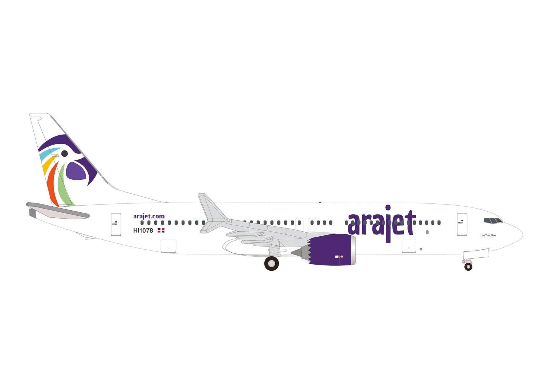 537131 Herpa arajet / アラジェット B737 MAX8 HI1078 Los Tres Ojos 1:500 完売しました。