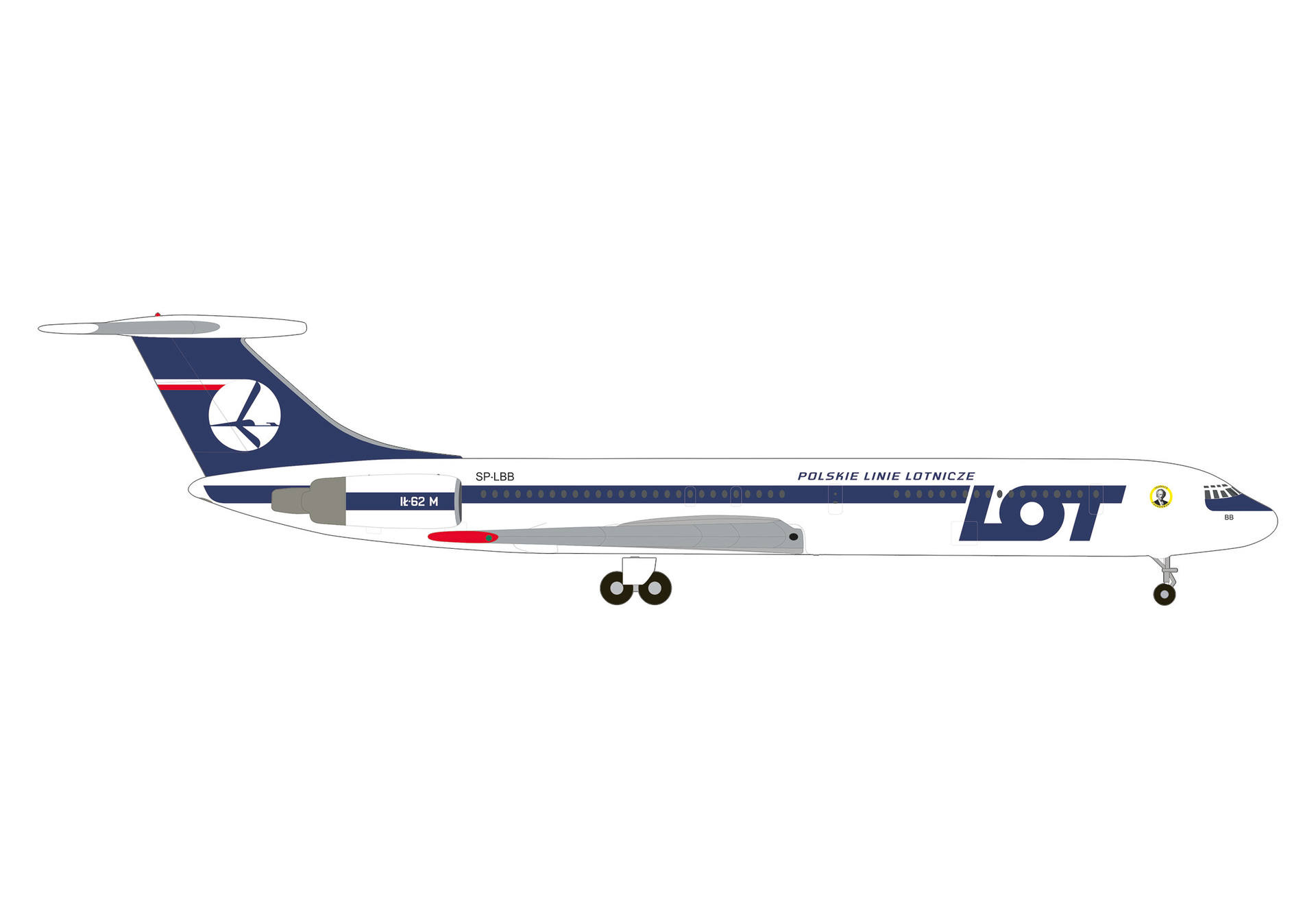 537322 Herpa LOT Polish Airlines / LOTポーランド航空 IL-62M SP-LBB Ignacy Paderewski 1:500 お取り寄せ