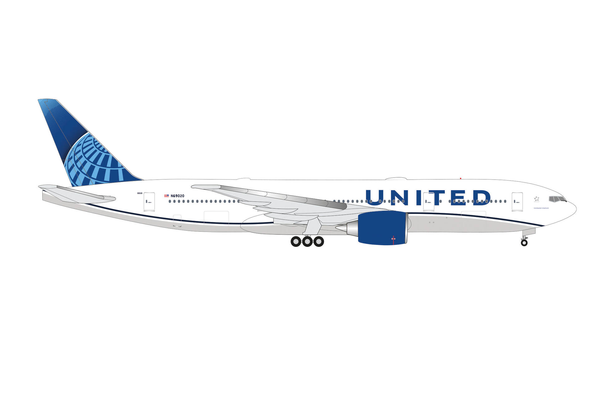 537353 Herpa United Airlines / ユナイテッド航空 B777-200 N69020 1:500 完売しました。