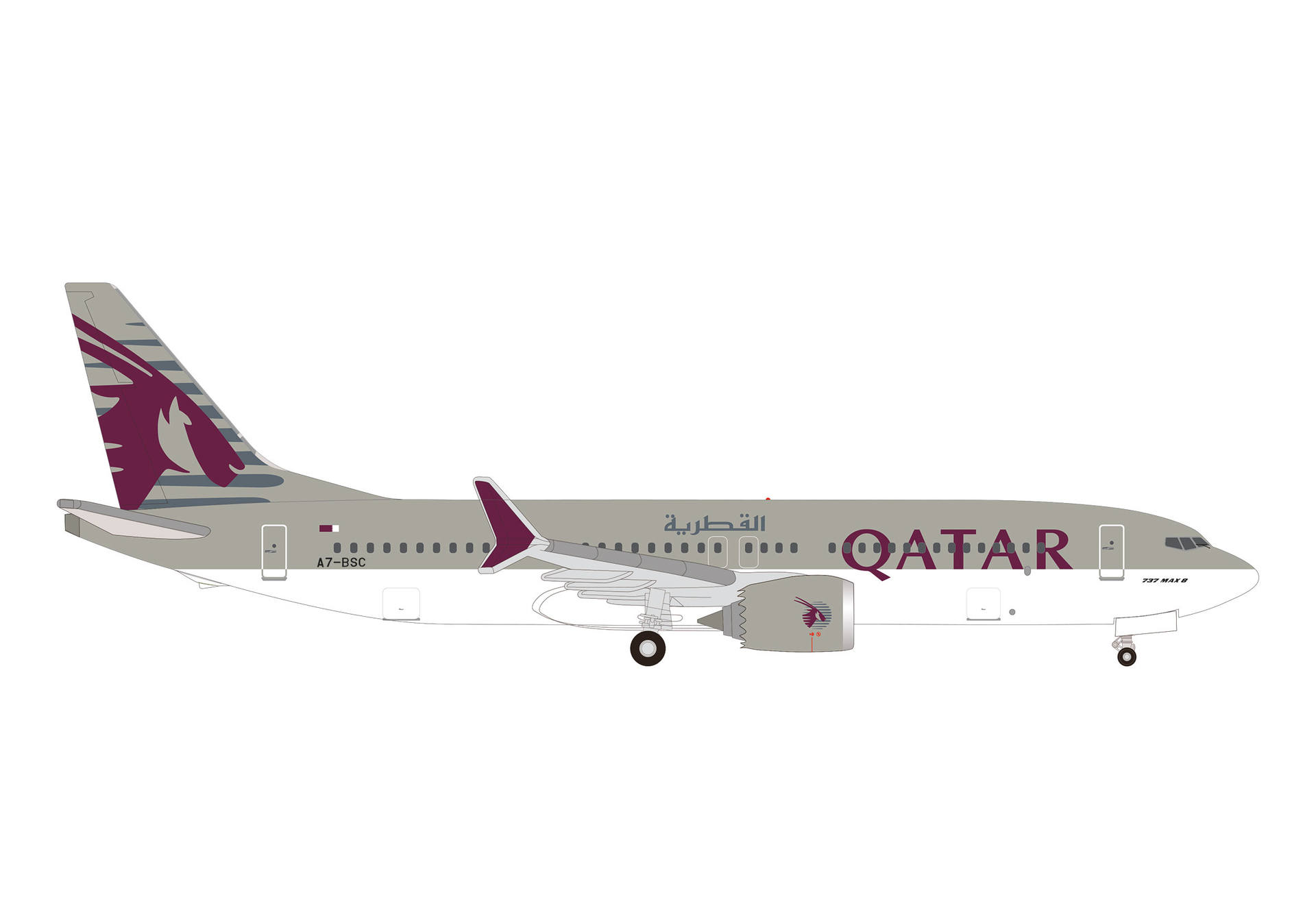 537384 Herpa Qatar Airways / カタール航空 B737 MAX8 A7-BSC 1:500 お取り寄せ