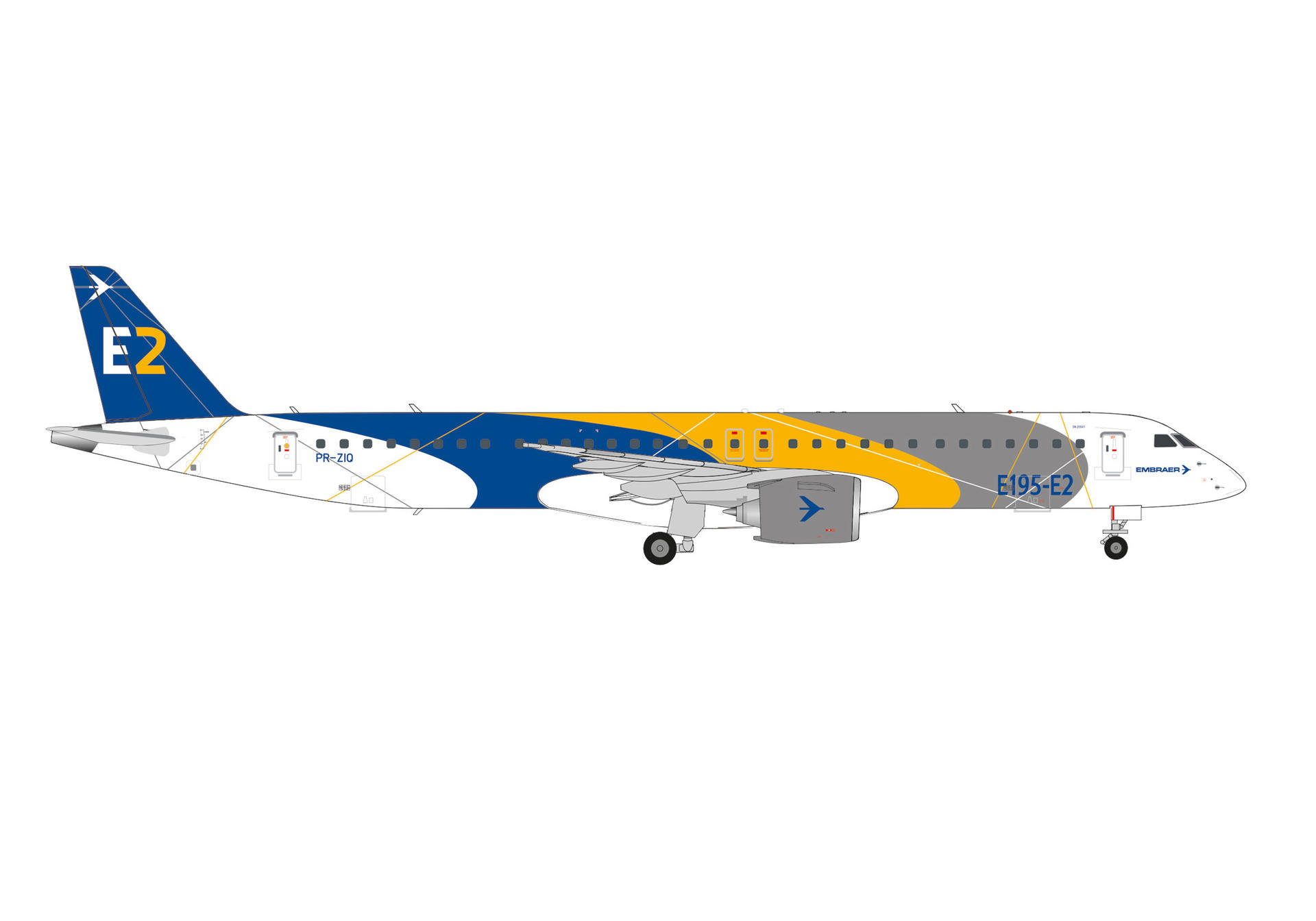 572842 Herpa Embraer / エンブラエル E195-E2 PR-ZIQ 1:200 お取り寄せ