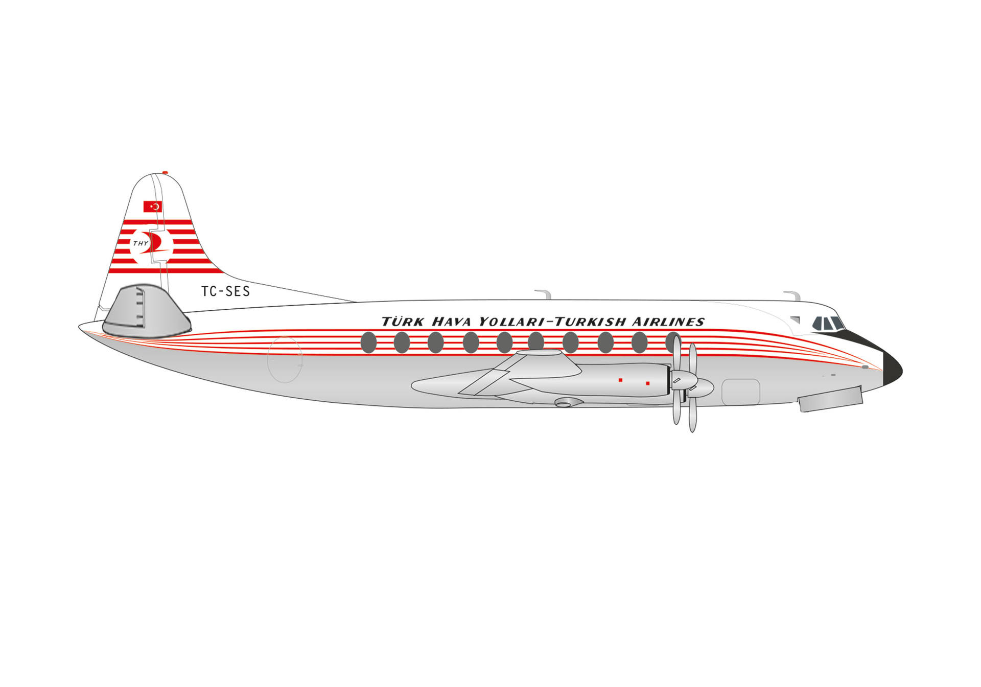 572866 Herpa Turkish Airlines / トルコ航空/ターキッシュ エアラインズ Viscount700 TC-SES 1:200 完売しました。