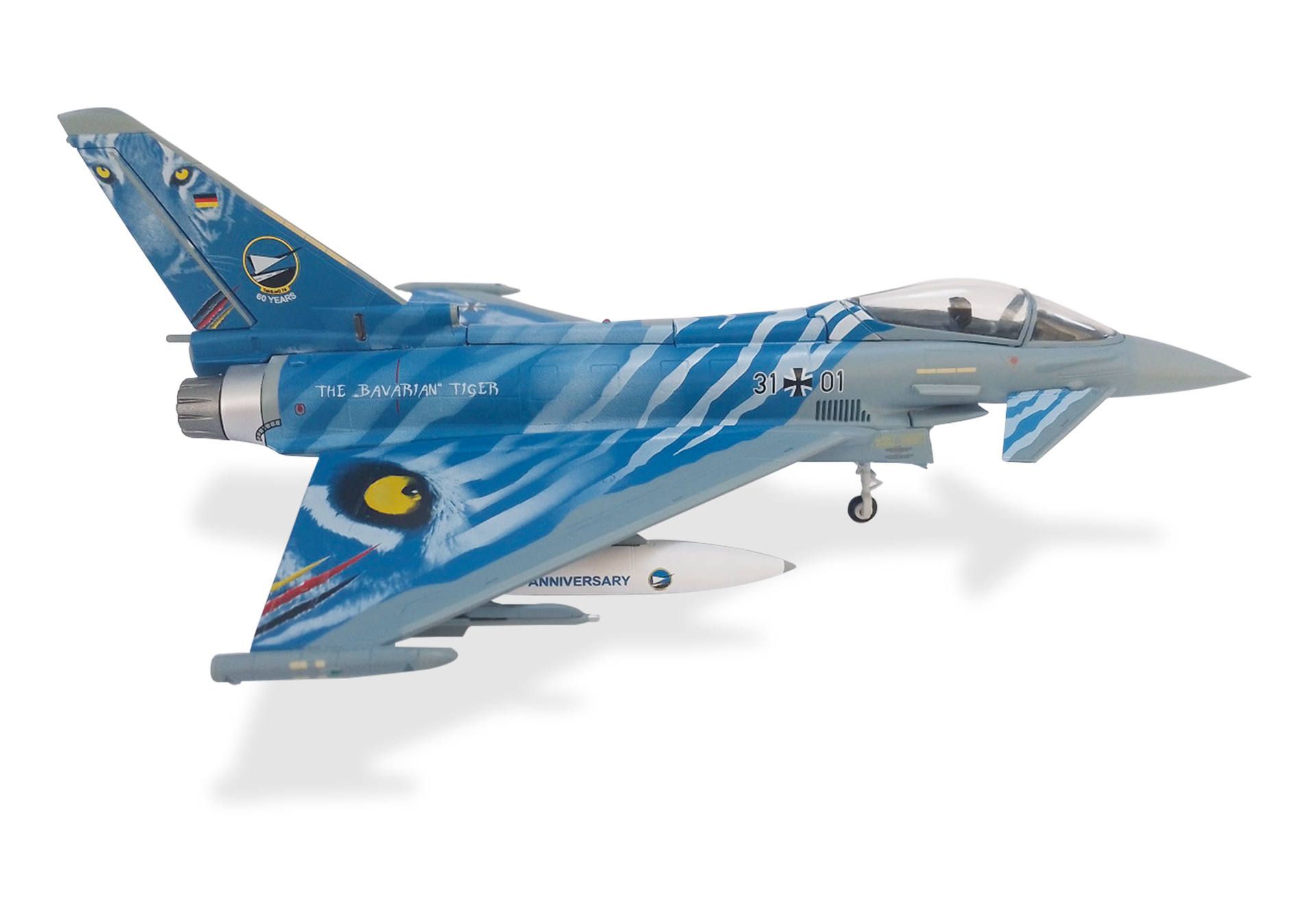 580786 Herpa Luftwaffe / ドイツ空軍 EUROFIGHTER 31+01 第74戦闘航空団 “Bavarian Tigers” 60周年記念 1:72 完売しました。