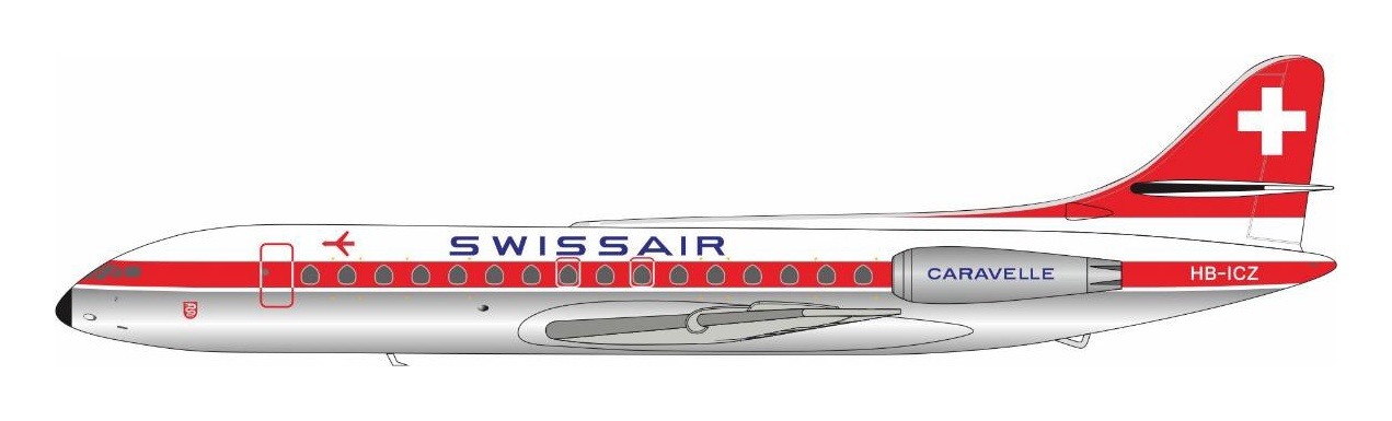 B210SRICZ B-MODELS Swissair / スイス航空 Sud SE-210 Caravelle III HB-ICZ 1:200 スタンド付 完売しました。